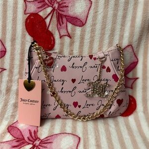 Juicy Couture Pink Love Script Wristlet